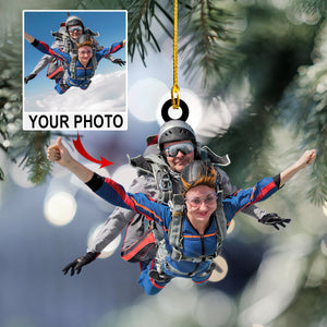 Upload Photo - Custom Personalized Skydiving Acrylic Ornament, Gift For Skydiving Lovers