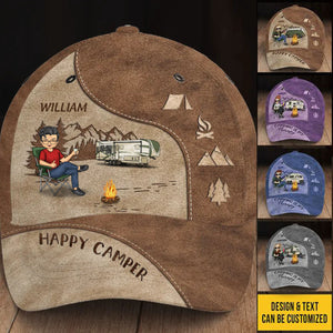 Camping Is My Therapy - Camping Personalized Custom Hat, All Over Print Classic Cap - Gift For Camping Lovers