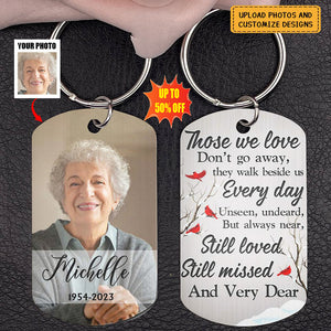 Custom Photo Those We Love Don't Go Away - Memorial Gift - Personalized Aluminum Keychain