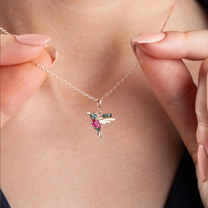 Colorful Tiny Hummingbird Necklace - Gift For Bird Lovers