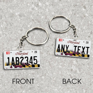 Maryland License Plate Personalized Acrylic Keychain