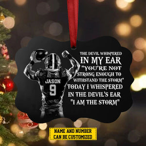 I Am The Storm - Personalized Football Boy Christmas Ornament, Gifts For Football Lovers - 2024 New Release