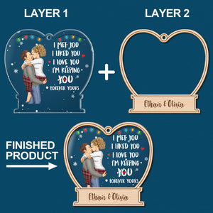 2024 New Release Christmas Couple Forever Yours - Gift For Couples - Personalized 2-Layered Mix Ornament