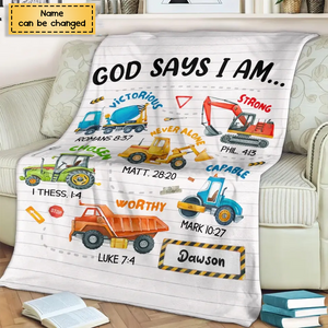 God Says I Am - Personalized Custom Blanket - Christmas Gift For Kids, Family, Family Members