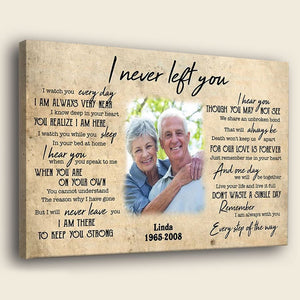 Never Left You Poster Personalized Memorial Gift For Loss of Dad, Mom