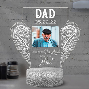 My Angel Night Light Personalized Photo Memorial Gift For Loss Of Dad