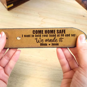 Personalized Gifts For Him Secret Message Men's Belt Come Home Safe