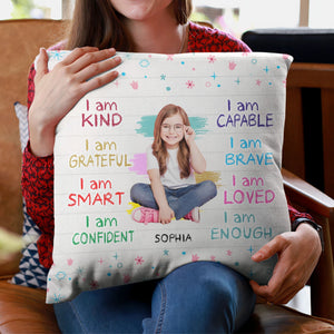 Custom Photo I Am Kind Personalized Photo Pillow-Gift For Kid/Family