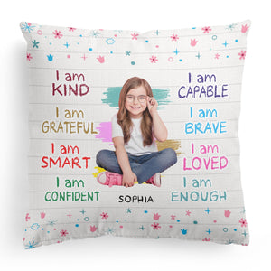 Custom Photo I Am Kind Personalized Photo Pillow-Gift For Kid/Family