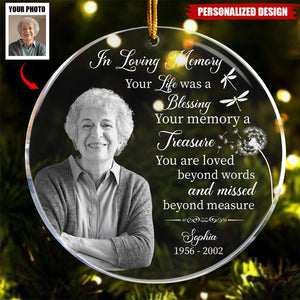 2024 New Release Your Life Was A Blessing Your Memory A Treasure - Personalized Acrylic Photo Ornament