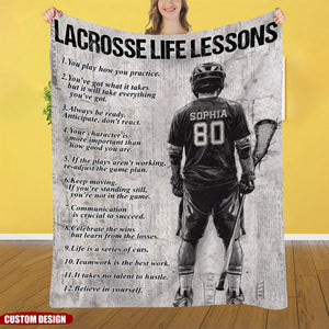 Personalized Motivational Lacrosse Boy Blanket Gift For Lacrosse Lovers