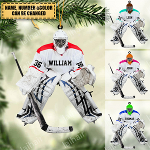 Personalized Hockey Goalie Christmas Ornament - Gift For Hockey Lovers