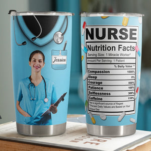 Nurse Nutrition Facts - Personalized Photo Tumbler Cup