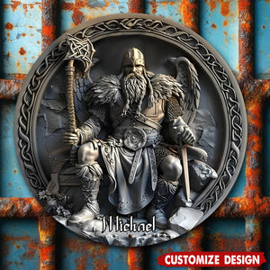 Personalized Viking Round Metal Sign Gifts for Viking Lovers