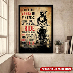 Motocross Name & Number-Personalized Poster-Gift For Motocross Lover