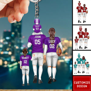 Personalized American football Family Acrylic Keychain - Gift For Family