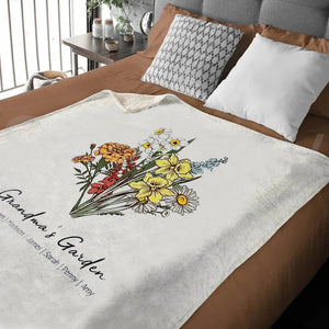 Grandma / Mom's Garden is Her Children Customized Winter Blanket