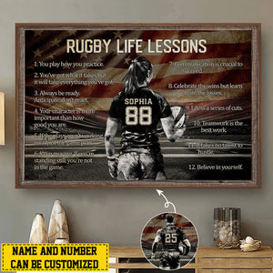 Personalized Rugby Life Lessons Poster-Gift For Rugby Lover