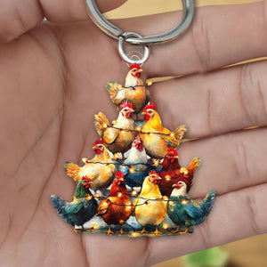 2024 New Release-Chicken Christmas Keychain-Gift for Chicken Lover