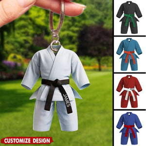 Black Belt Personalized Keychain - Gift For Karate,Jiu-Jitsu Lovers