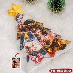 Custom Photo Xmas Tree With Memorable Year Moment - Family Christmas Decorations - Personalized Acrylic Photo Plaque 2024 New Release