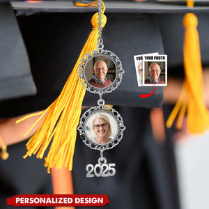 Personalized Graduation Cap Photo Charm Class Of 2025