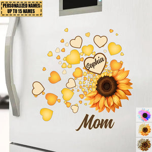 Grandma Mom Kids Sunflower - Gift For Mother, Grandmother - Personalized Sticker Decal