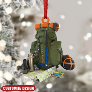 Personalized Hiking Bag Christmas Ornament - Gift For Hiking Lovers - 2024 New Release