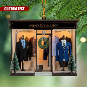 Personalized Men's Style Shop Christmas Ornament, Unique Holiday Gift Idea - 2024 New Release