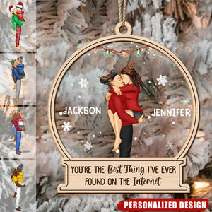 2024 New Release Christmas Kissing Couple-Gift For Couples- Personalized 2-Layered Christmas Ornament