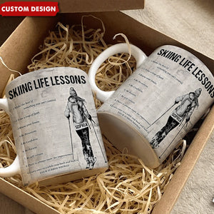 Personalized Skiing Life Lessons Mug-Gift For Skiing Lovers