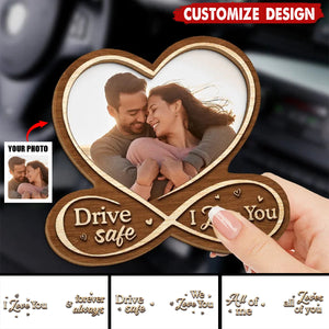 Drive Safe, I Love You - Couple Personalized Car Visor Clip - Gift For Husband Wife, Anniversary