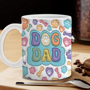 Dog Human Fist Bump - Gift For Dog Dad, Dog Lovers - 3D Inflated Effect Printed Mug