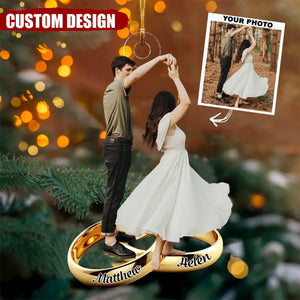 Personalized Photo Ring Ornament - Gift For Couple