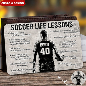 Personalized Soccer Life Lessons Wallet Card - Gift For Soccer Lovers