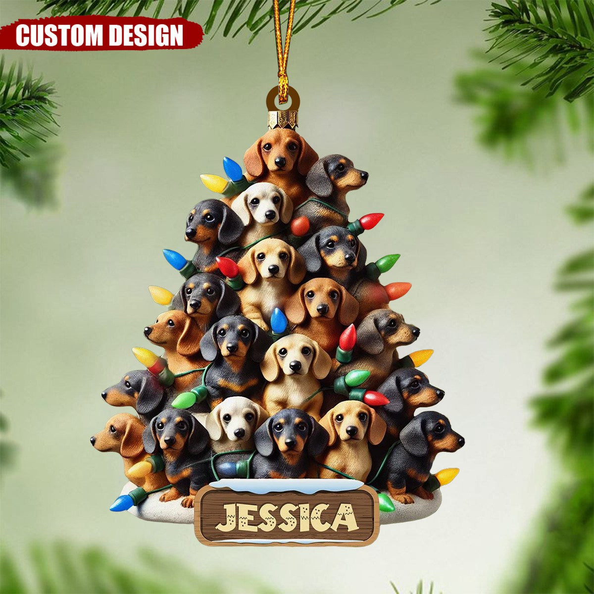 Personalized Dachshund Ornament-Gifts For Dog Lover-2024 New Release