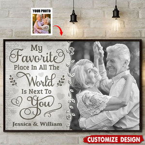 Favorite Place Is Next To You - Personalized Couple Poster - Gift For Husband Wife, Anniversary