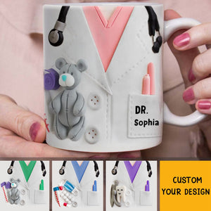 Personalized Doctor 3D Effect Coffee Mug - Gift Idea for Pediatrician/Doctor/Dentist