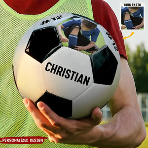 Love of football - Personalized Photo Name Soccer Ball-Gift For Football Lovers