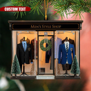 Personalized Men's Style Shop Christmas Ornament, Unique Holiday Gift Idea - 2024 New Release