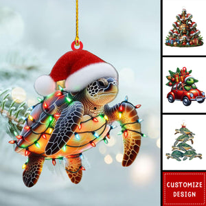 Personalized Christmas Turtle Ornament-Gift for Turtle Lover-2024 New Release