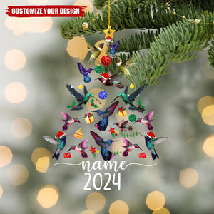 Personalized Hummingbird Christmas Tree Ornament-Gift For Bird Lover-2024 New Release