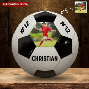 Love of football - Personalized Photo Name Soccer Ball-Gift For Football Lovers