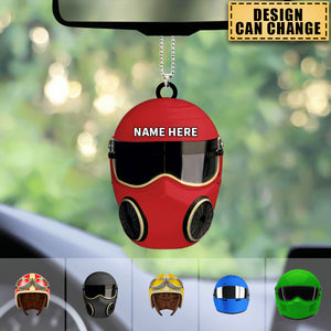 Personalized Drag Racing Helmet Acrylic Car / Christmas Ornament - Gift For Racing Lover