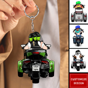 Personalized Motorcycle Lovers For Couples Acrylic Keychain-Gift For Motorcycle Lovers