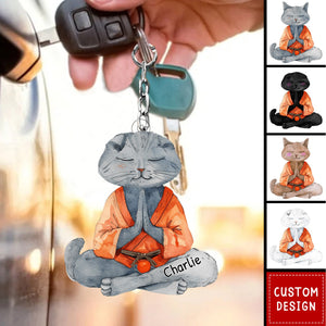 Check Ya Energy-Personalized Cat Acrylic Keychain