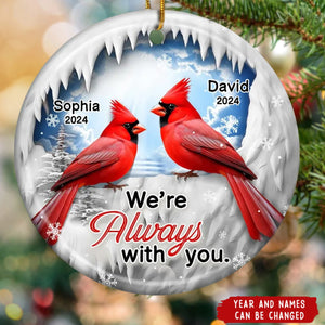 2024 New Release Personalized I Am With You Cardinal Memorial Circle Ceramic Ornament