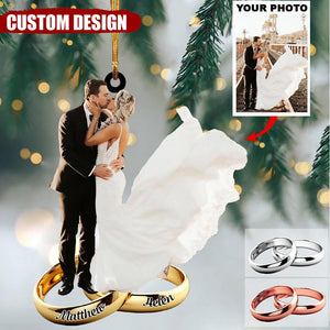 Personalized Photo Ring Ornament - Gift For Couple