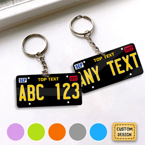 License Plate For Any State Personalized Photo Acrylic Keychain