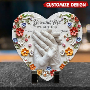 I Met You I Liked You - Personalized Couple Heart Shaped Stone